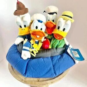 Disney Store Donald Duck 65th Anniversary Bean Bag Set Plush 65 Feisty Years!